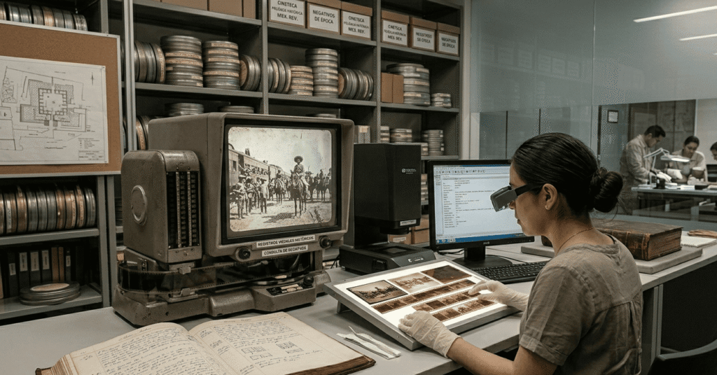 Revisión de fichas en un centro de investigación.